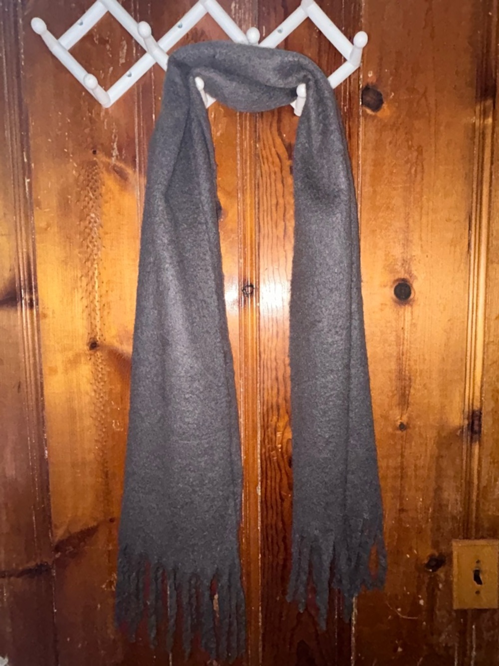 Classic Gray Fringe Scarf